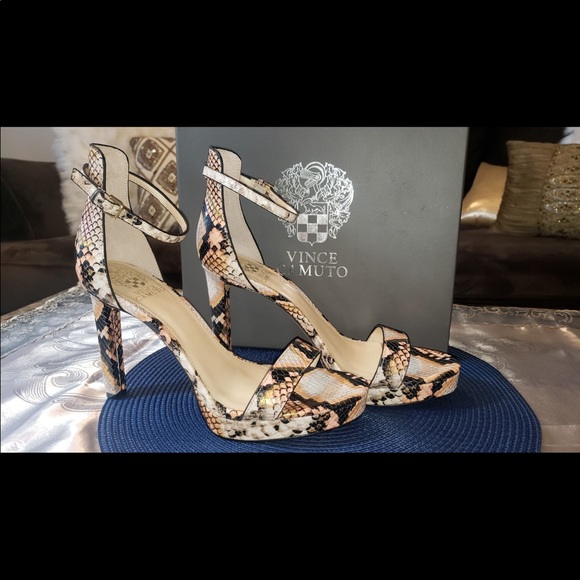 Vince Camuto Snake Print Heels - Picture 2 of 8